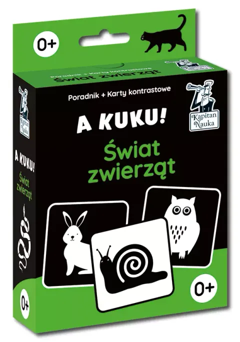 Kapitan Nauka. A kuku! Świat zwierząt 0+ (Poradnik + karty kontrastowe)