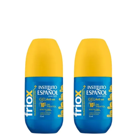INSTITUTO ESPANOL FRIOX Żel w kulce łagodzący bóle mięśni 10% mentol ROLL ON 75 ml, pakiet 2 szt.