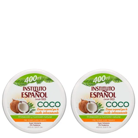 INSTITUTO ESPANOL COCO Nawilżający krem do ciała 400 ml, pakiet 2 szt.