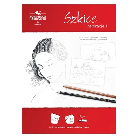 Blok szkicownik Koh-I-Noor Szkice Inspiracje A4 20 arkuszy 110 g/m2