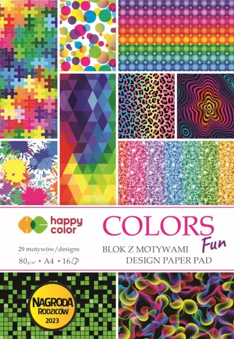 Blok z motywami Colors Fun Happy Color A4 80g 16 ark.
