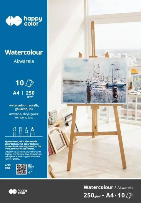 Blok akwarelowy A4 10 kartek 250g Happy Color a1/5
