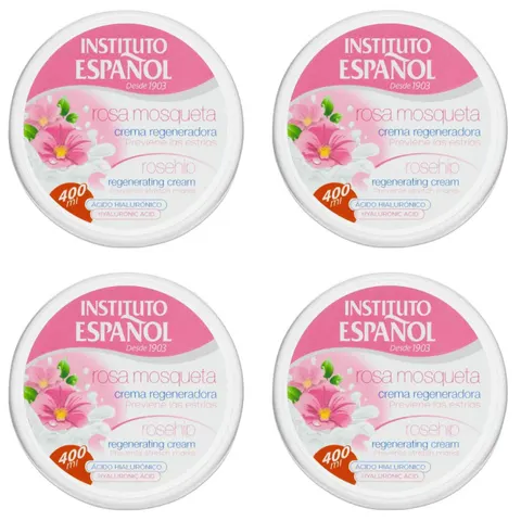 INSTITUTO ESPANOL ROSA Nawilżający krem do ciała i rąk 400 ml, pakiet 4 szt.
