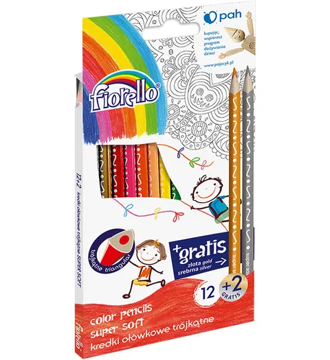 Kredki ołówkowe Fiorello Super Soft 12 kolorów