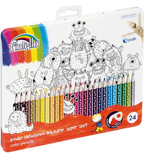 Kredki Ołówkowe Fiorello Super Soft 24 kolory