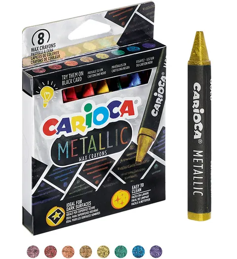Kredki świecowe metaliczne 8 kolorów CARIOCA