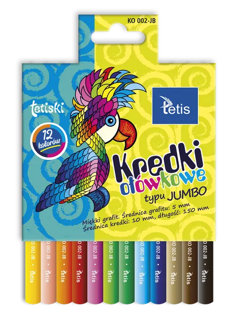 Kredki Tetiski okrągłe Jumbo 12 kolorów