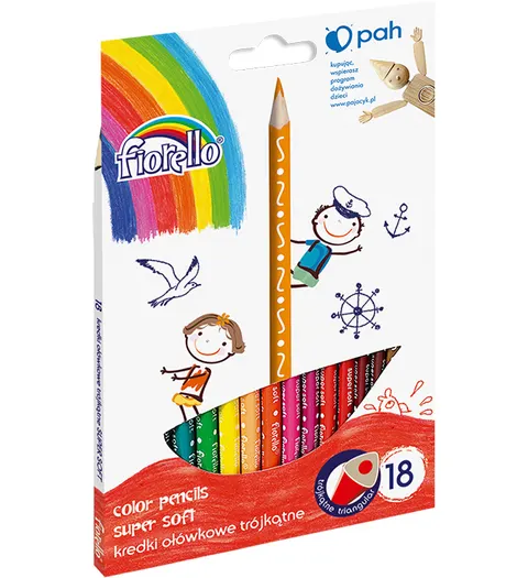 Kredki ołówkowe Fiorello Super Soft 18 kolorów