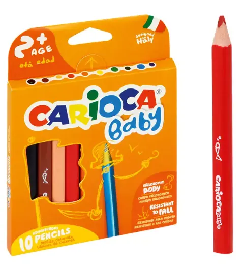 Kredki ołówkowe trójkątne 12 kolorów BABY CARIOCA /170-2349/
