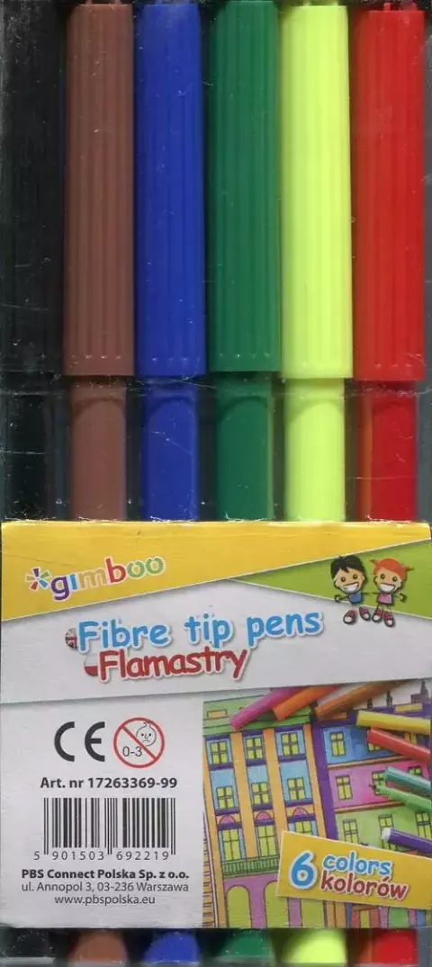 FLAMASTRY GIMBOO 6 KOLORÓW