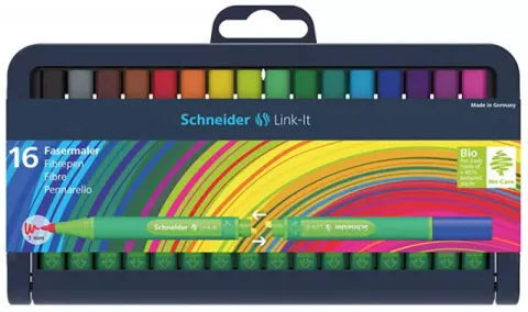 FLAMASTRY SCHNEIDER LINK IT 1,0 MM STOJAK 16 KOLORÓW
