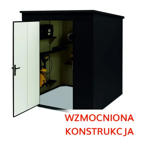 Domek narzędziowy 1,86x1,86 (m) RAL 9005 - WZMOCNIONA KONSTRUKCJA