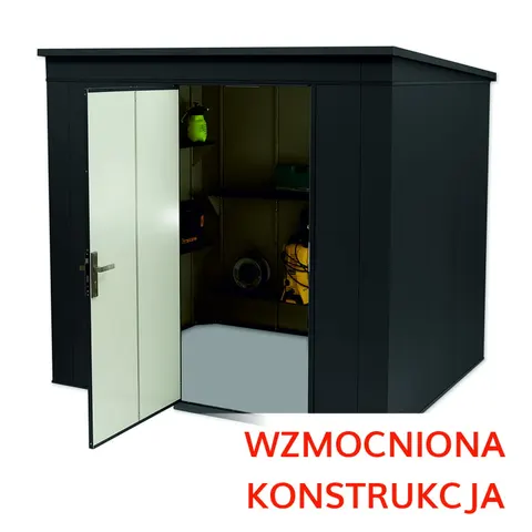 Domek narzędziowy 2,36x1,86 (m) RAL 7016 - WZMOCNIONA KONSTRUKCJA