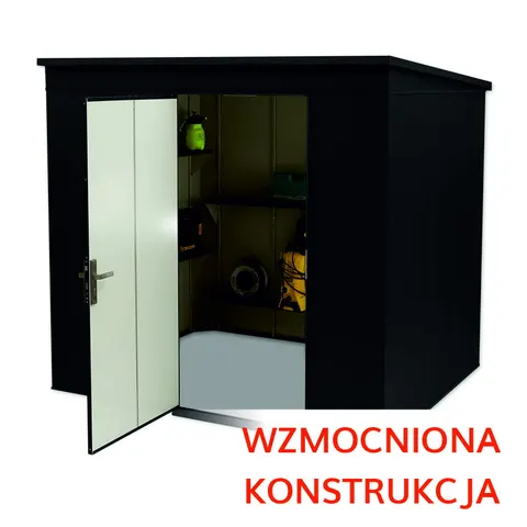 Domek narzędziowy 2,36x1,86 (m) RAL 9005 - WZMOCNIONA KONSTRUKCJA