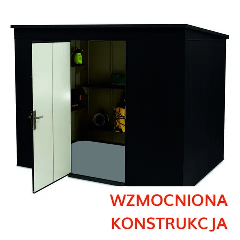 Domek narzędziowy 2,86x1,86 (m) RAL 9005 - WZMOCNIONA KONSTRUKCJA
