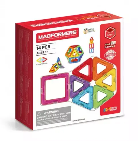 Magformers Basic. Klocki magnetyczne, 14 elementów