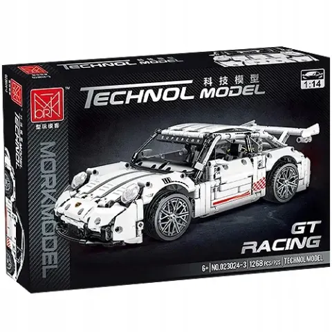 Klocki konstrukcyjne Samochód GT Racing biały 1:14, 1268 el.