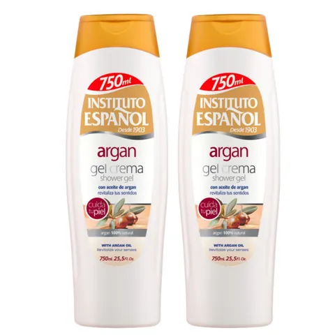 INSTITUTO ESPANOL Kremowy żel pod prysznic ARGAN 750 ml, pakiet 2 szt.