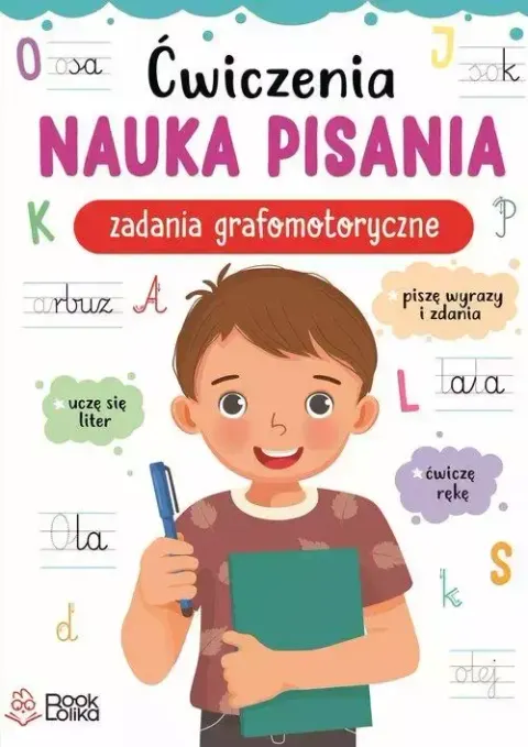 Nauka pisania - zadania grafomotoryczne - ćwiczenia, Bookolika