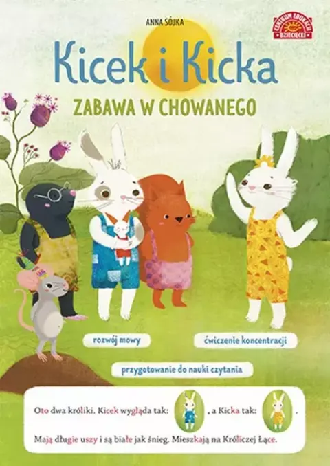 Czytanki sylabowe z obrazkami. Kicek i Kicka. Zabawa w chowanego