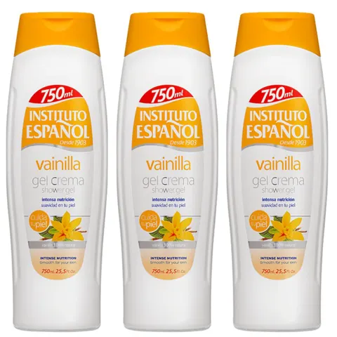 INSTITUTO ESPANOL Żel pod prysznic WANILIA 750 ml, pakiet 3 szt.