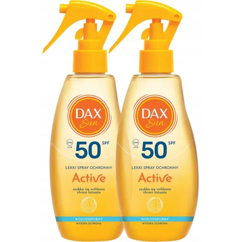 DAX SUN Lekki spray ochronny Ative SPF 50 200 ml, pakiet 2 szt.