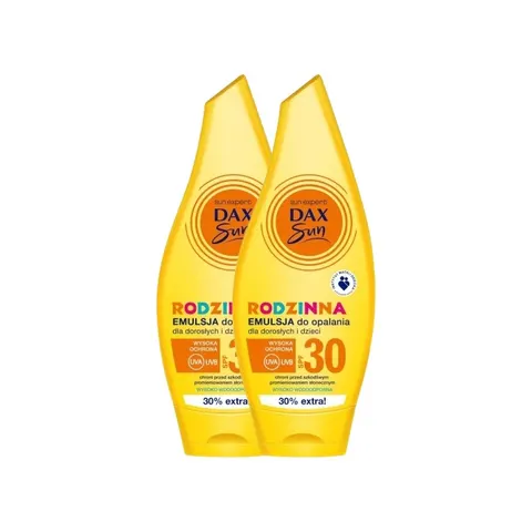 DAX SUN Emulsja do opalania RODZINNA SPF 30 250 ml, pakiet 2 szt.