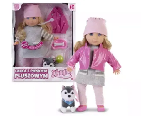 Lalka Natalia z pieskiem pluszowym 35cm