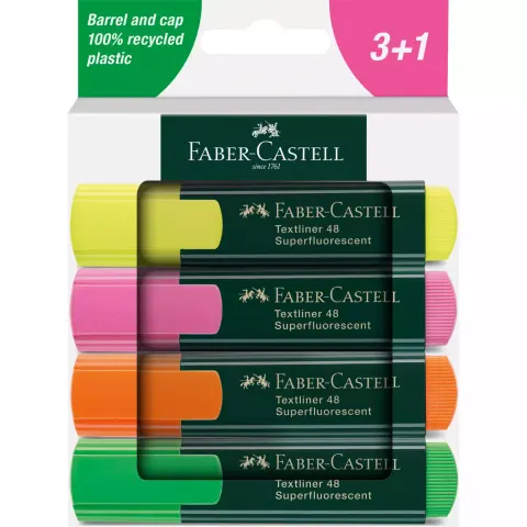 Zakreślacz 1,0-5,0mm FABER-CASTELL 4 kolory neonowe 4szt.