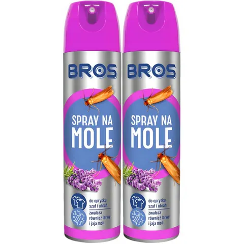 BROS Spray na mole LAWENDOWY 150 ml, pakiet 2 szt.