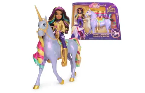 Spin Master Unicorn Academy Lalka Sophia + Jednorożec Wildstar Świecący Figurka Akademia Jednorożców 4+
