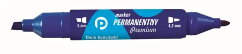Marker permanentny dwustronny okrągły+ścięty 4,2mm/5,0mm TETIS niebieski 1szt.