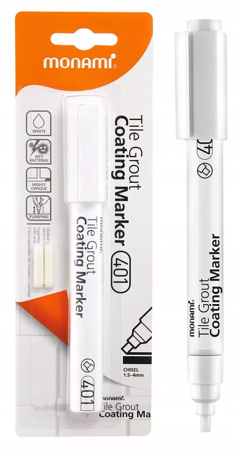Marker Do Fug Tile Grout Coating 401 Biały Monami + Wymienne Końcówki
