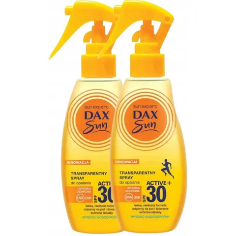 DAX SUN Transparentny spray do opalania ACTIVE + SPF 30, 200 ml pakiet 2szt