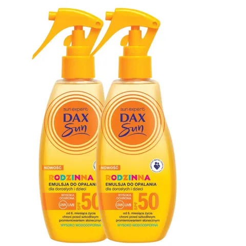 DAX SUN Emulsja do opalania dla dzieci i dorosłych RODZINNA SPF 50, 200 ml 2 szt