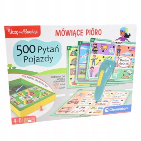 Clementoni Mówiące Pióro 500 Pytań Pojazdy Zestaw Edukacyjny
