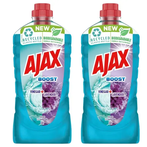 AJAX BOOST Płyn uniwersalny do mycia podłóg, OCET+LAWENDA 1 l, pakiet 2 szt.