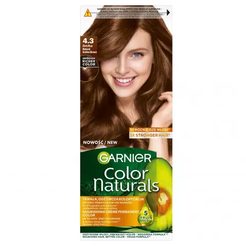 GARNIER COLOR NATURALS Farba do włosów 4.3 ZŁOTY BRĄZ
