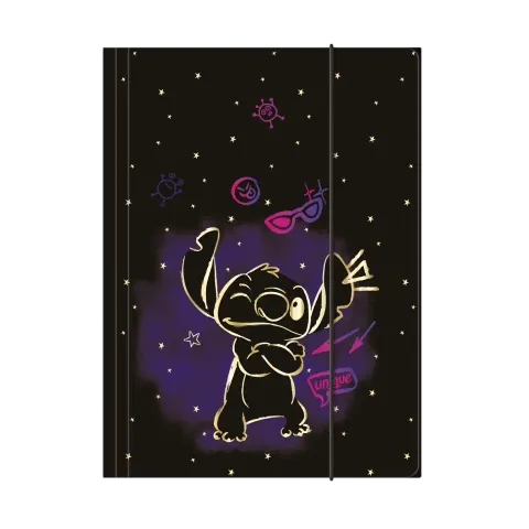 Teczka A4 z gumką Disney Gold Stitch wzór 3