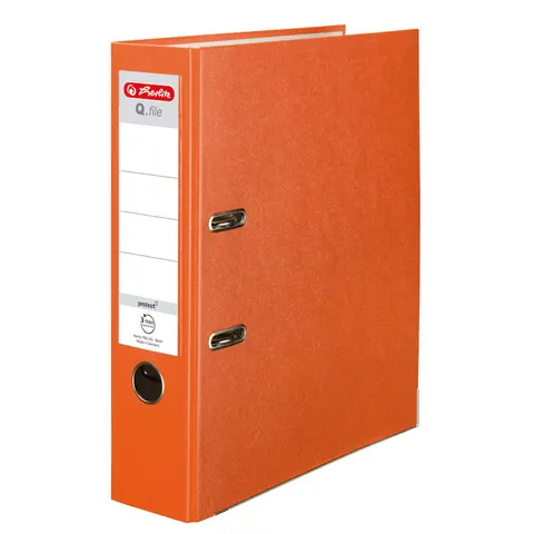 Segregator z mechanizmem A4 80mm HERLITZ Q.FILE PP kol. pomarańczowy 11178944