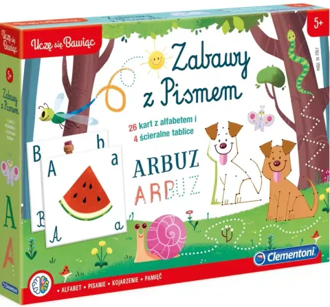 Clementoni Uczę Się Bawiąc Zabawy Z Pismem Alfabet Ścieralne Tablice 5+