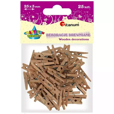 Spinacze drewniane 25szt. Titanum