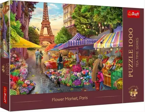 Puzzle 1000 elementów. Premium Plus Quality. Tea Time. Targ kwiatowy, Paryż