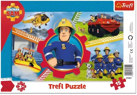 Puzzle ramkowe 15 elementów. Dzień Strażaka Sama