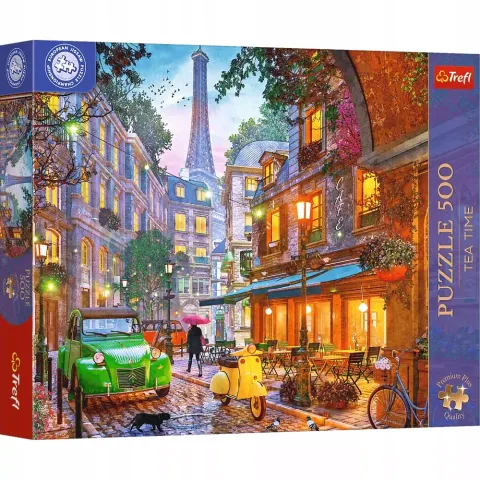 Puzzle 500 elementów. Premium Plus Quality. Mistrzostwa Europy. Tea Time: Kawiarnia w Paryżu