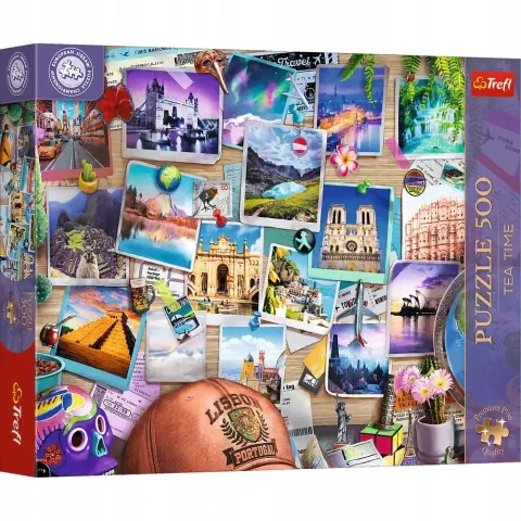 Puzzle 500 elementów. Premium Plus Quality. Mistrzostwa Europy. Tea Time: Wspomnienia z podróży