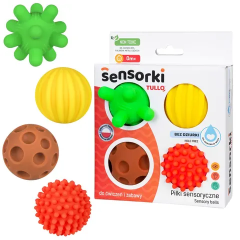 Sensorki Tullo - piłki sensoryczne 4 szt. bez dziurki