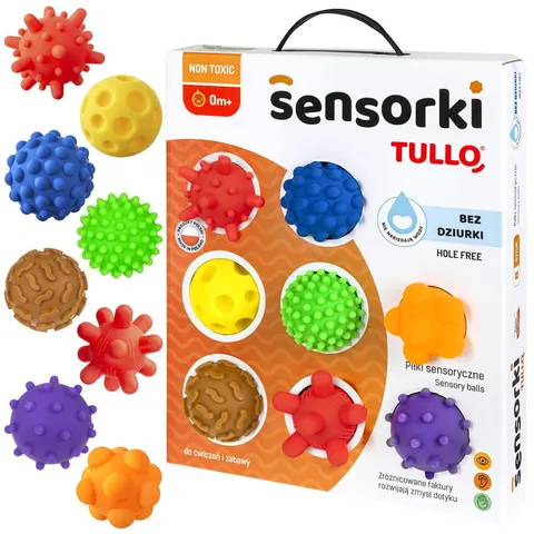 Piłeczki sensoryczne NEW do wody Sensorki Bez Dziurki 8 szt., Tullo
