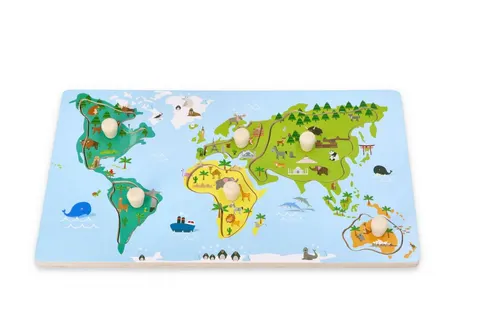 Układanka z uchwytami Mapa Świata, Adam Toys