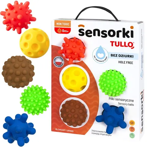 Sensorki Tullo. Piłki sensoryczne 5 szt. Bez dziurki